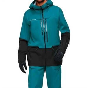 NEW MAMMUT men’s waterproof rain jacket in teal black